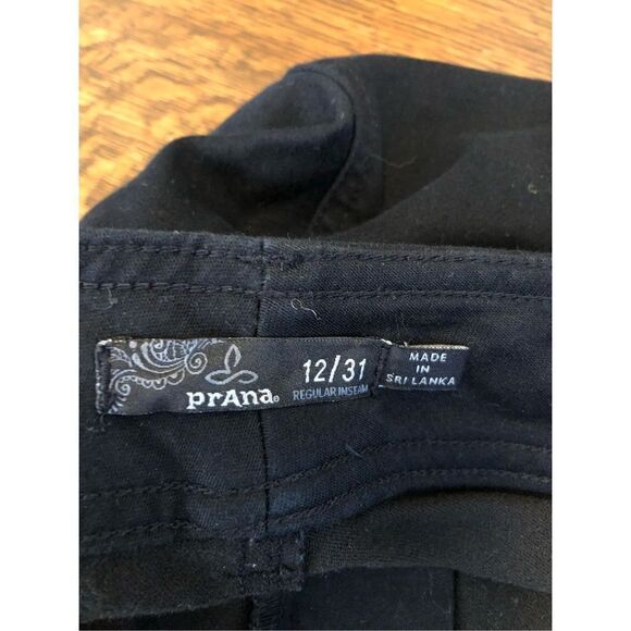 Prana Black Mid Rise Slim Leg Dark Academia Pants Size 12 - Picture 9 of 15